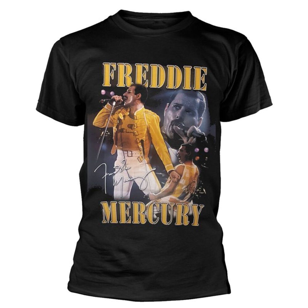 Freddie Mercury Unisex Adult Live Homage T-Shirt / Black